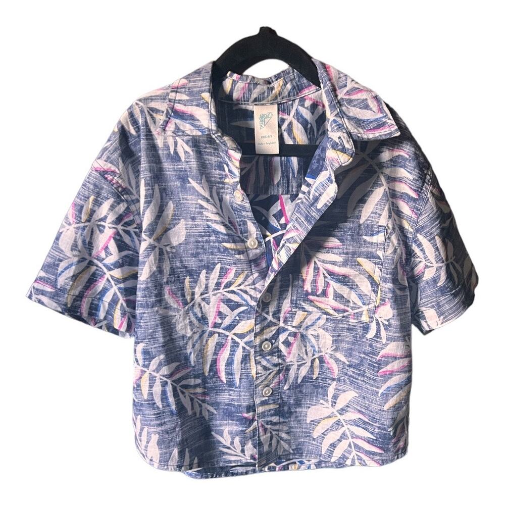Thereabouts Kids Short Sleeve Button-Down Shirt Size XXS 4/5